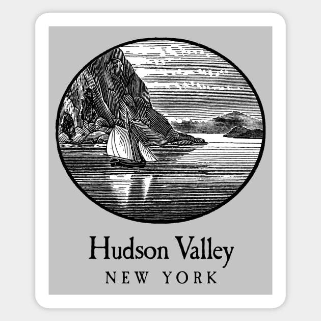 Hudson River Valley Storm King B&W Version Sticker by MatchbookGraphics